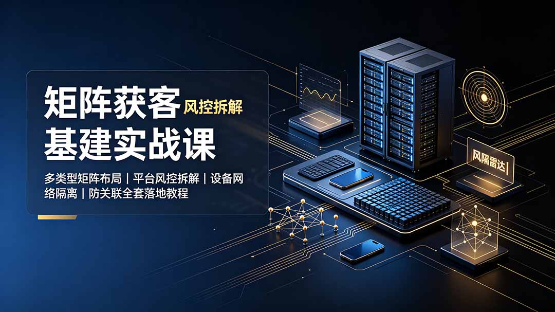 矩阵获客基建实战课：多类型矩阵布局｜平台风控拆解｜设备网络隔离｜防关联全套落地教程-百盟网