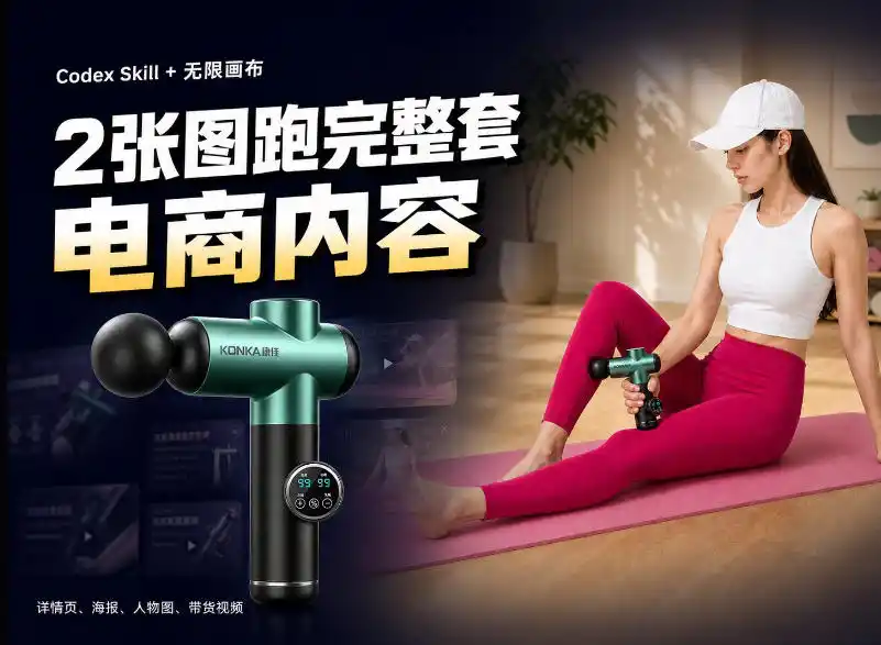Codex+Skill+无限画布：两张图跑出一整套电商内容-百盟网