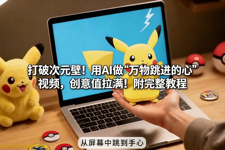 打破次元壁！用AI做【万物跳进手心】视频，创意值拉满！附完整教程-百创网