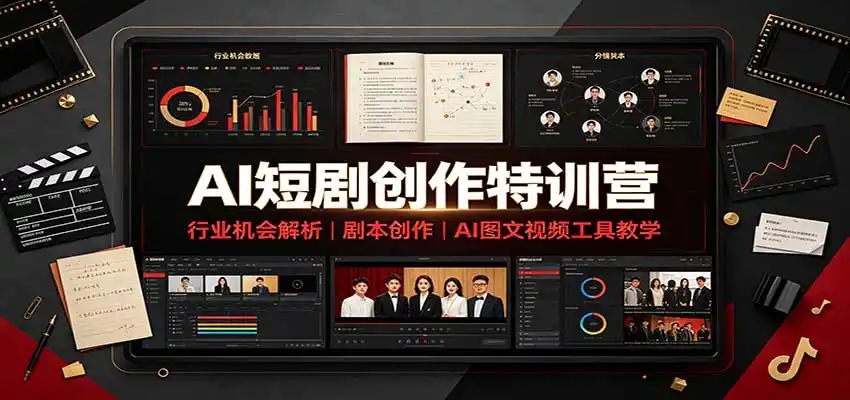 AI短剧创作特训营:行业机会解析,剧本创作,AI图文视频工具教学(文字版)-百盟网