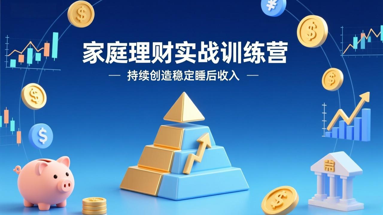 家庭理财实战训练营：从0到1建体系，三阶进阶层层递进，助你持续创造稳定睡后收入-百盟网