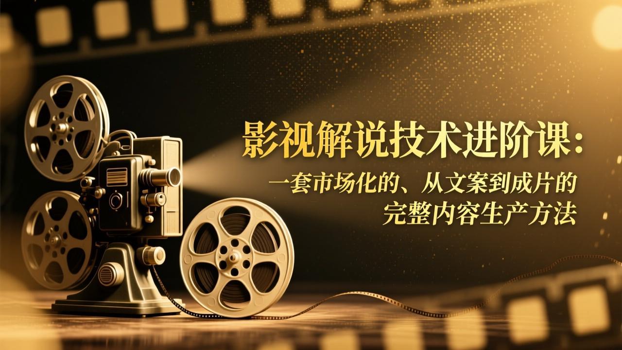 影视解说技术进阶课：一套市场化的、从文案到成片的完整内容生产方法-百创网