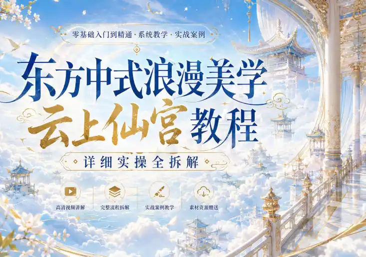 东方中式浪漫美学云上仙宫教程，详细实操全拆解-百盟网