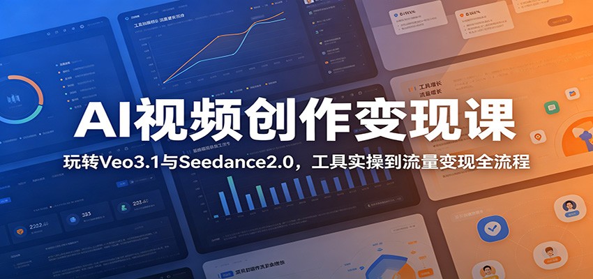 AI视频创作变现课：玩转Veo3.1与Seedance2.0，工具实操到流量变现全流程-百盟网