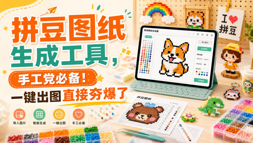 拼豆图纸生成工具，手工党必备！一键出图直接夯爆了-百盟网