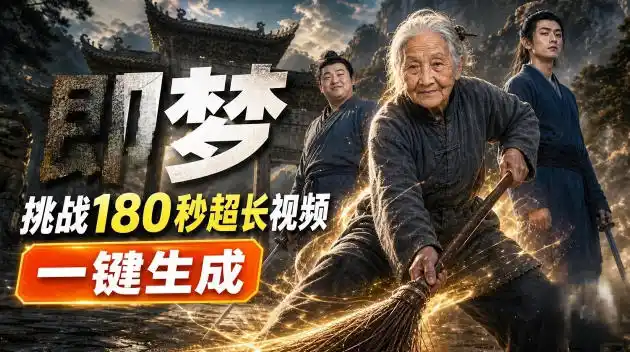 即梦挑战180秒超长视频！一键生成3分钟电影？完整制作流程详细分享！-百盟网