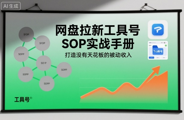 网盘拉新工具号SOP实战手册，打造没有天花板的被动收入-百创网