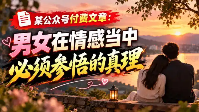 某公众号付费文章：男女在情感当中必须参悟的真理-百盟网