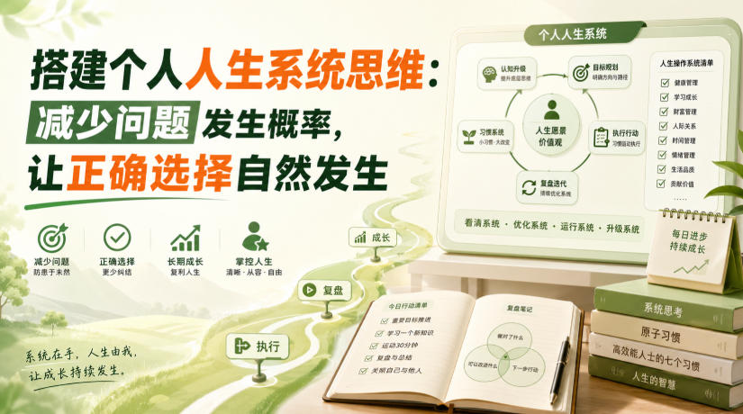 付费文章：搭建个人人生系统思维：减少问题发生概率，让正确选择自然发生-百盟网