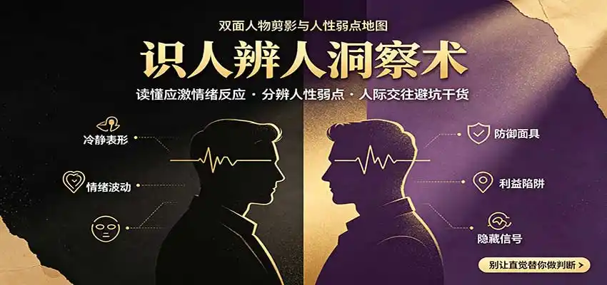 识人辨人终极心法：读懂应激情绪反应，分辨人性弱点，人际交往避坑干货-百盟网