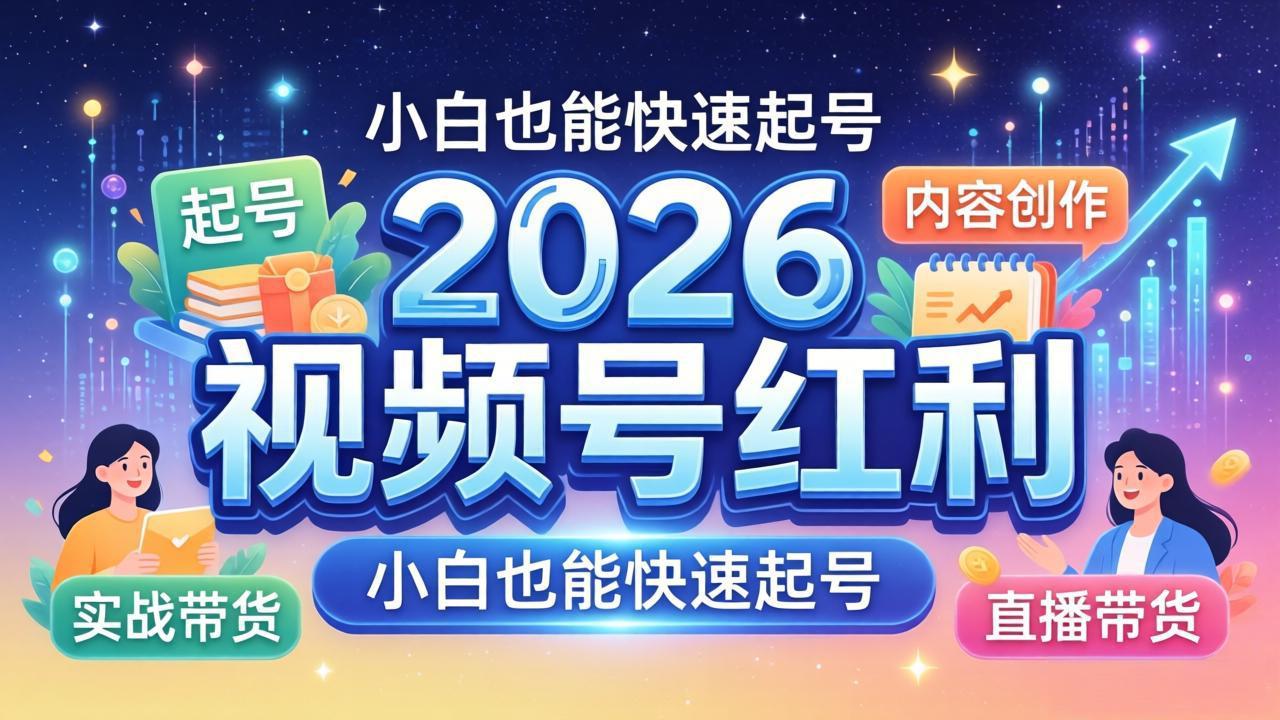 2026视频号红利实战营，大佬亲授起号、内容、直播、IP、投流、私域、矩阵全套落地打法-百盟网