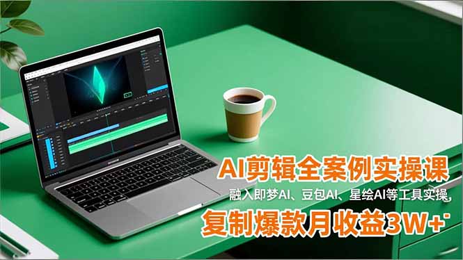 AI剪辑全案例实操课，融入即梦AI、豆包AI、星绘AI等工具实操，复制爆款月收益3W+-百创网