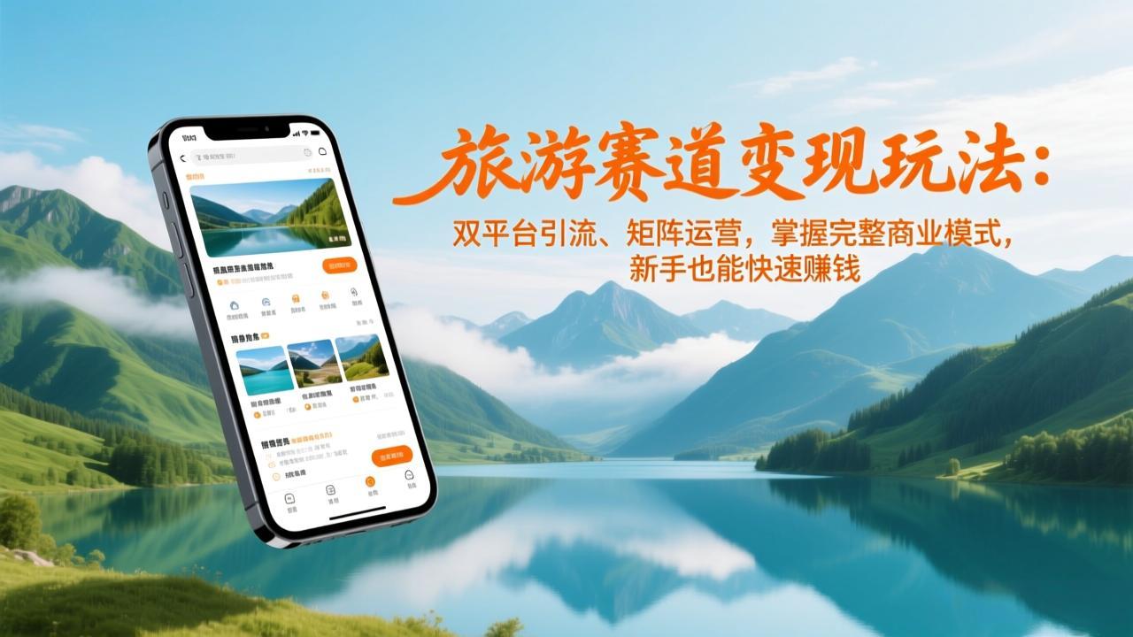 旅游赛道变现玩法：双平台引流、矩阵运营，掌握完整商业模式，新手也能快速赚钱-百创网
