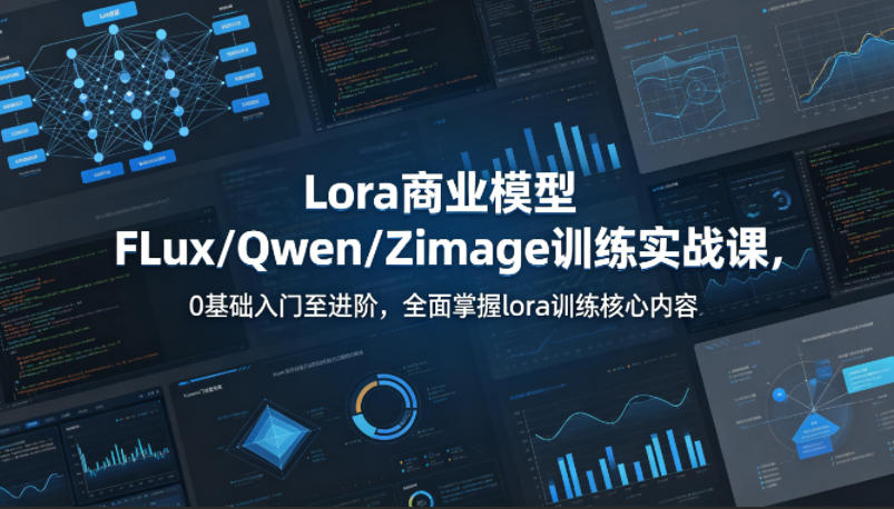 系统性学习Lora商业模型FLux／Qwen／Zimage训练实战课，0基础入门至进阶，全面掌握lora训练核心内容-百盟网