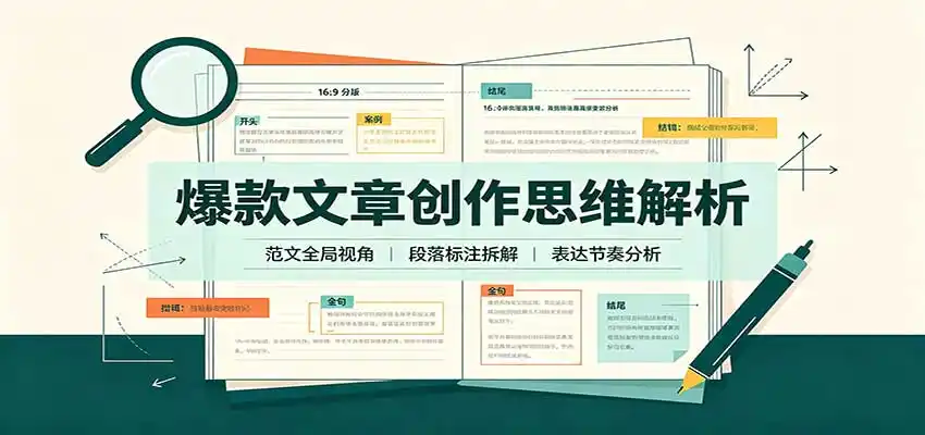 爆款文章创作思维解析:全局视角拆解范文,梳理行文逻辑,搭配真实拆文实操案例-百盟网