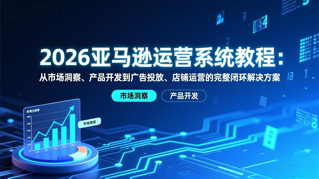 2026亚马逊运营系统教程：从市场洞察、产品开发到广告投放、店铺运营的完整闭环解决方案-百创网