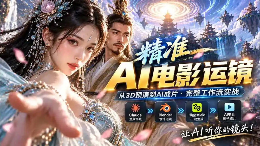 AI视频终于能精准运镜了!Claude + Blender + Higgsfield 免费插件实测-百盟网