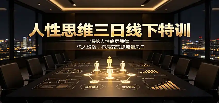 人性思维三日线下特训：深挖人性底层规律，识人设防、布局变现抓流量风口-百盟网