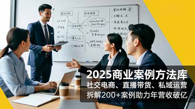 2025商业案例方法库，社交电商、直播带货、私域运营，拆解200+案例助力年营收破亿-百创网