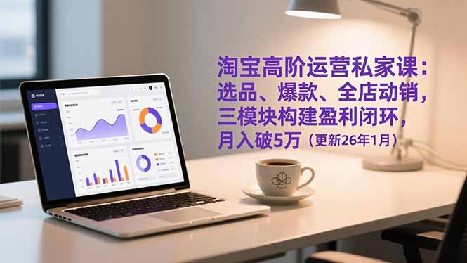 淘宝高阶运营私家课：选品、爆款、全店动销，三模块构建盈利闭环，月入破5万(更新26年1月-百创网