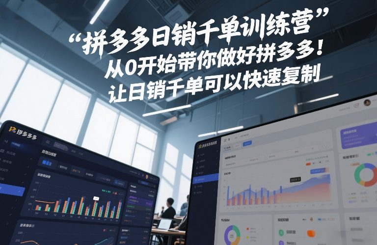 拼多多日销千单训练营，从0开始带你做好拼多多，让日销千单可以快速复制(更新26年2月)-百盟网