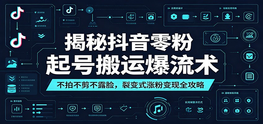 揭秘抖音零粉起号搬运爆流术：不拍不剪不露脸，裂变式涨粉变现全攻略-百盟网