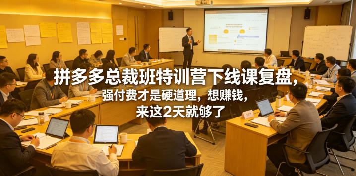 拼多多总裁班特训营下线课复盘,强付费才是硬道理,想賺钱,来这2天就够了-百盟网