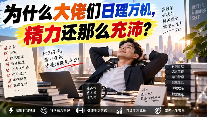 付费文章：为什么大佬们日理万机，精力还那么充沛？-百盟网