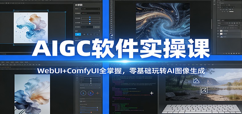 AIGC软件实操课：WebUI+ComfyUI全掌握，零基础玩转AI图像生成-百创网