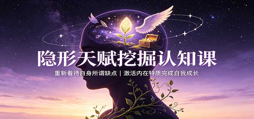 隐形天赋挖掘认知课：重新看待自身所谓缺点，激活内在特质完成自我成长-百盟网