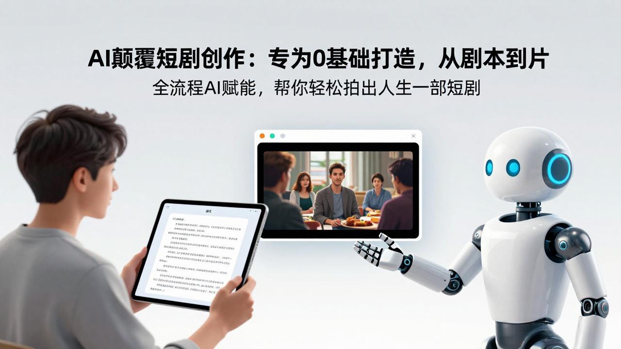 AI颠覆短剧创作：专为0基础打造，从剧本到成片全流程AI赋能，帮你轻松拍出人生第一部短剧-百盟网