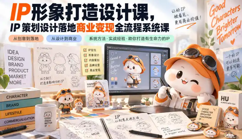 IP形象打造设计课，IP策划设计落地商业变现全流程系统课-百盟网