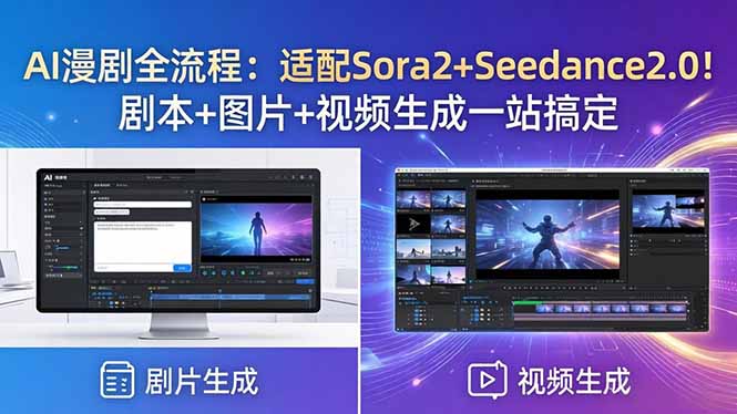 AI漫剧全流程：适配Sora2+Seedance2.0！剧本+图片+视频生成一站搞定-百盟网