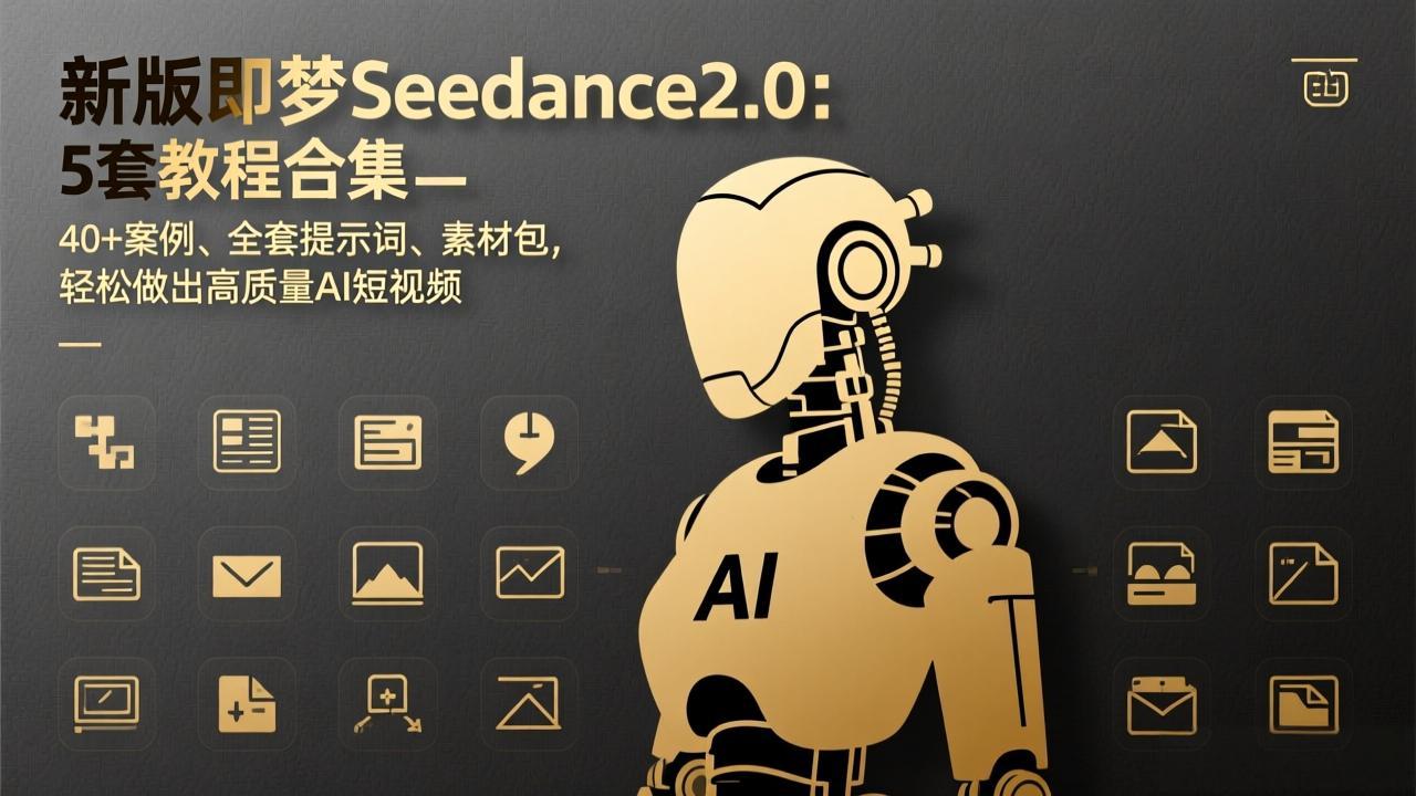 新版即梦Seedance2.0：5套教程合集，40+案例、全套提示词、素材包，轻松做出高质量AI短视频-百盟网