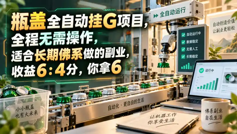 瓶盖全自动挂G项目,全程无需操作,适合长期佛系做的副业,收益6:4分,你拿6【揭秘】-百盟网