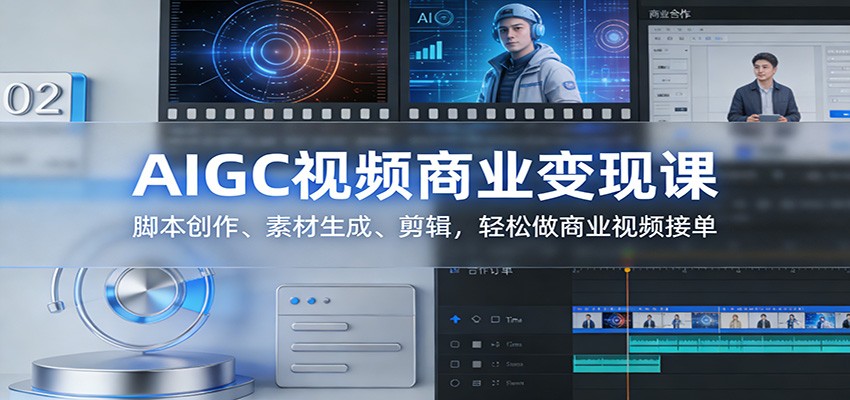 AIGC视频商业变现课：脚本创作、素材生成、剪辑，轻松做商业视频接单-百盟网