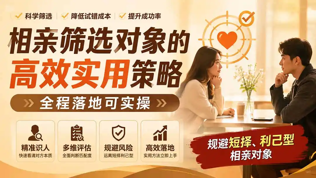 付费文章：相亲筛选对象的高效实用策略，全程落地可实操，规避短择、利己型相亲对象-百盟网