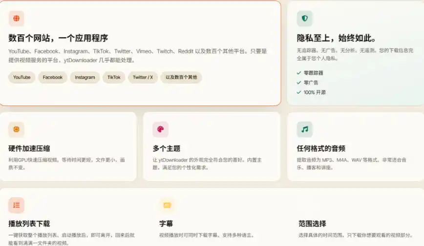 YouTube、B站超100+平台视频免费下载,超级好用,多平台免费开源热门视频下载器ytDownloader YouTube、B站超100+平台视频免费下载,超级好用,多平台免费开源热门视频下载器ytDownloader