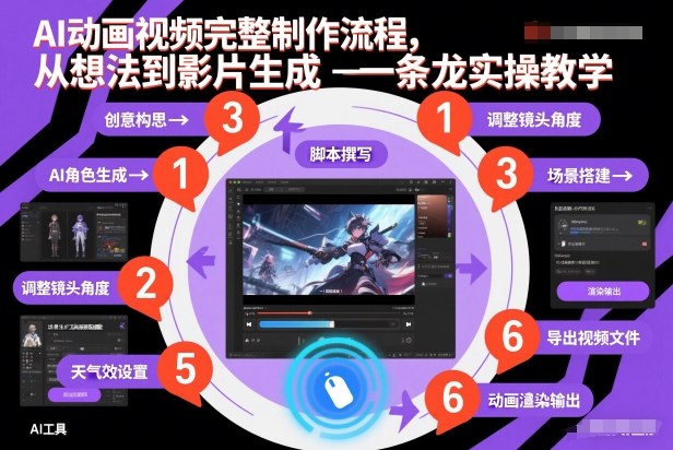 AI动画视频完整制作流程，从想法到影片生成一条龙实操教学-百创网