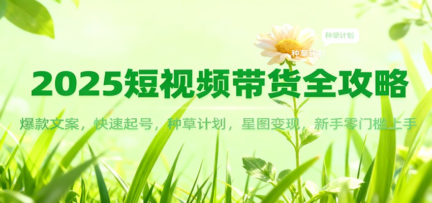 2025短视频带货全攻略：爆款文案，快速起号，种草计划，星图变现，新手零门槛上手-百创网
