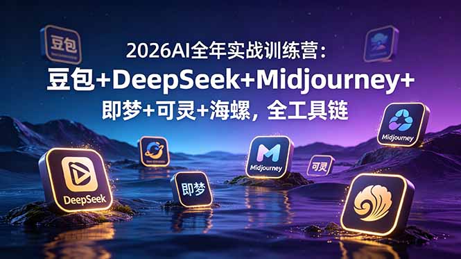 2026AI全年实战训练营：豆包+DeepSeek+Midjourney+即梦+可灵+海螺，全工具链-百盟网