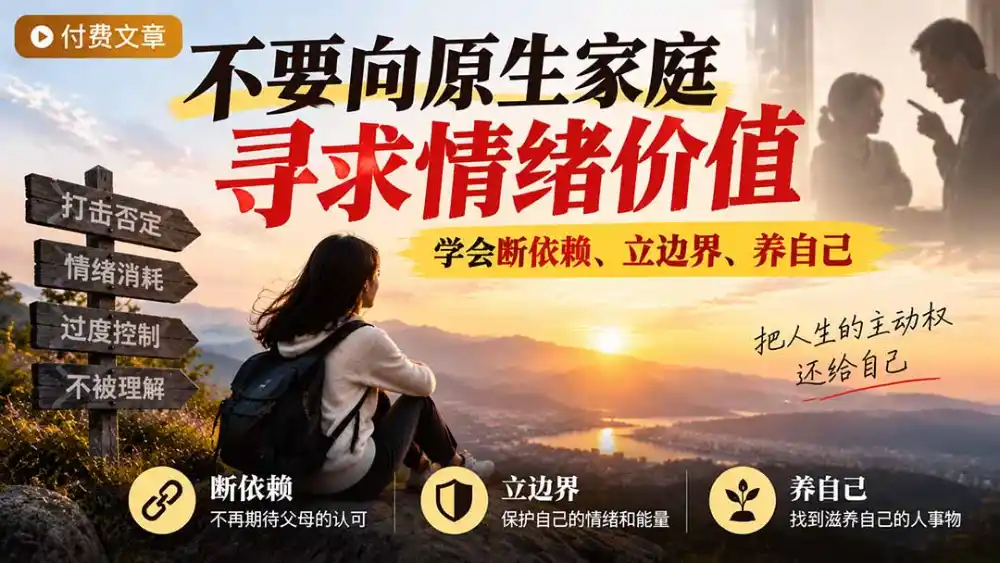 付费文章:不要向原生家庭寻求情绪价值,学会断依赖、立边界、养自己-百盟网