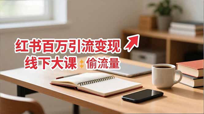 小红书百万引流变现-11月线下大课：分享从0到百万引流路径，手把手教偷流量、拿结果-百创网