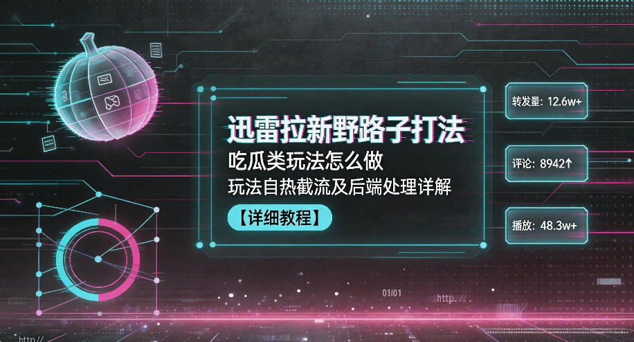 迅雷拉新野路子打法，吃瓜类玩法怎么做，玩法自热截流及后端处理详解-百盟网