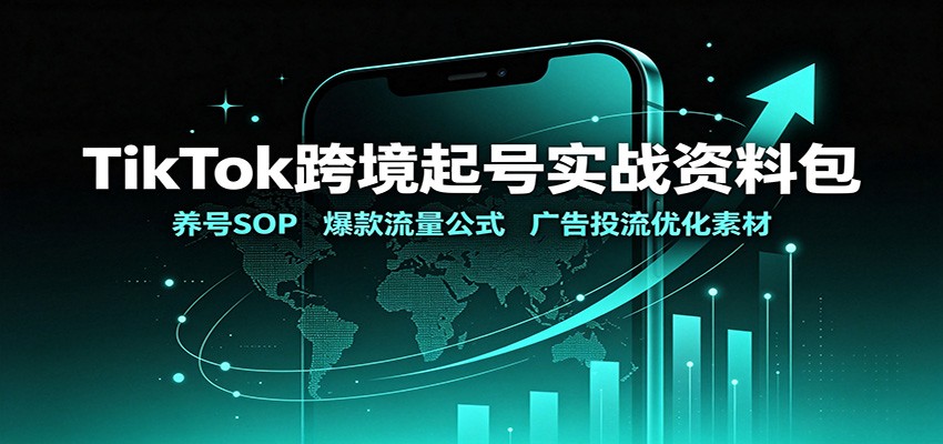 TikTok跨境起号实战资料包：养号SOP，爆款流量公式，广告投流优化素材-百盟网