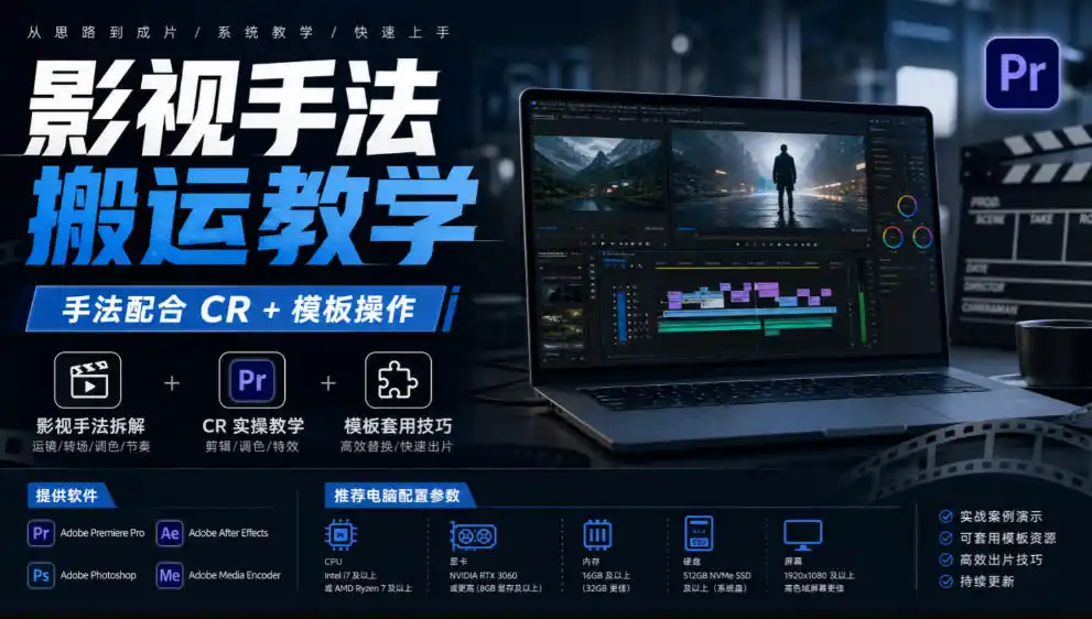 影视手法搬运教学，手法配合CR+模板操作，需要电脑，提供软件+配置参数-百盟网