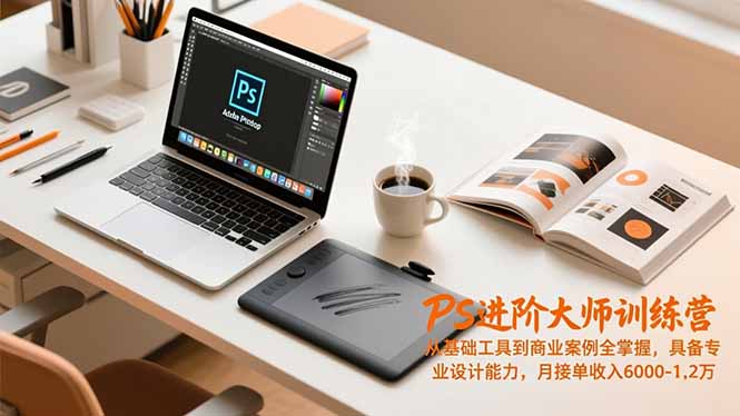 PS进阶大师训练营，从基础工具到商业案例全掌握，具备专业设计能力，月接单收入6000-1.2万-百创网