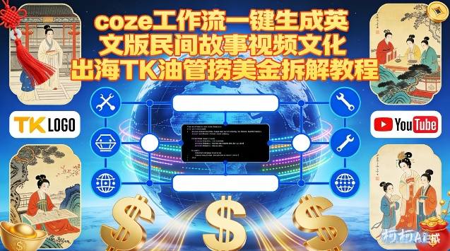 Coze扣子工作流一键生成英文版民间故事视频，文化出海TK油管捞美金拆解教程-百创网