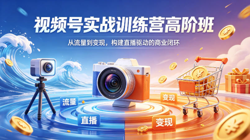 视频号实战训练营高阶班，从流量到变现，构建直播驱动的商业闭环(26年4月)-百盟网