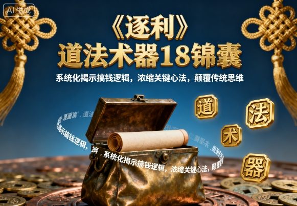 《逐利》道法术器18锦囊，系统化揭示搞钱逻辑，浓缩关键心法，颠覆传统思维(更新)-百创网